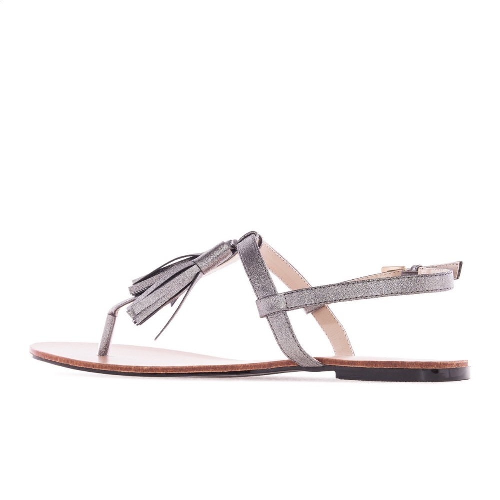 Metallic Silver Tassel Sandals - Picture 3 of 3